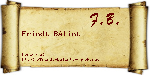 Frindt Bálint névjegykártya